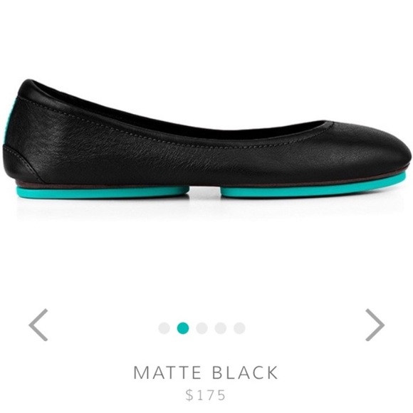 Tieks Matte Black Leather Rollable Ballet Flats Size 8 Professional EUC - Picture 1 of 10